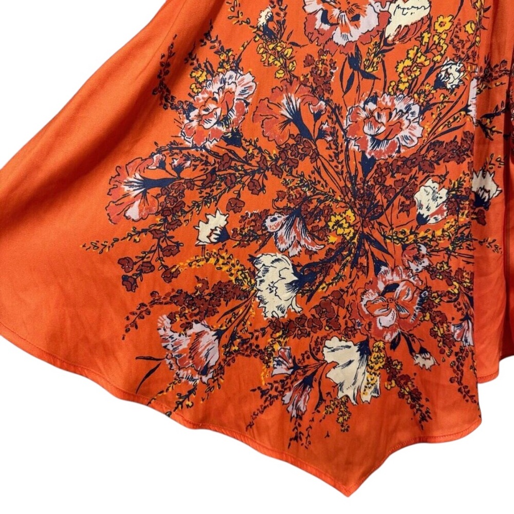 Free People Positano Boho Printed Floral Balloon Sleeve Blouse Top Size Small - Picture 7 of 14